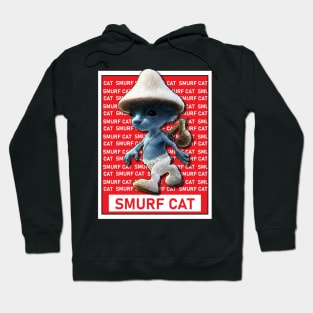 Funny Smurf cat Meme.Blue mushroom Cat meme. Hoodie